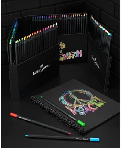 Faber-Castell Black Edition Colored Pencils, 100 Count, Storage Sleeve