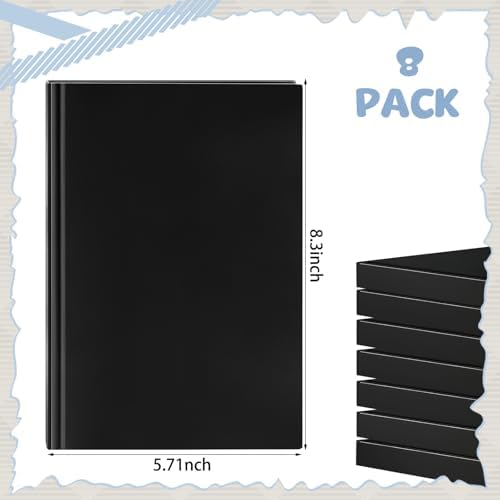 Henoyso 8 Pcs A5 Blank Notebook Journal Hardcover Sketchbook, 8.3 x 5.7 in