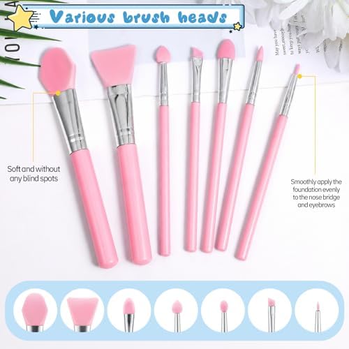 14PCS Silicone Makeup Brush Resin Brush Applicator Silicone Brushes for Crafts Face Mask Applicator for Cream Makeup Products and Epoxy Art Crafting, Paint Brushes for Epoxy
