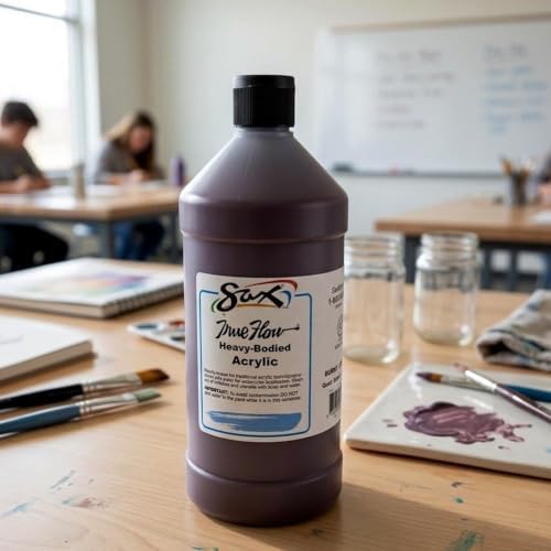 Sax Heavy Body Acrylic Paint for School and Arts and Crafts Use, Burnt Umber, 1 Quart