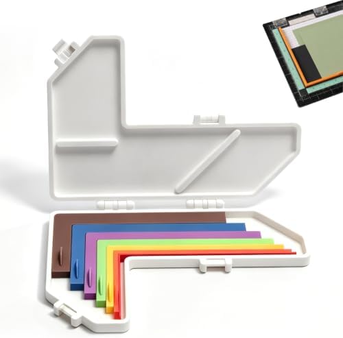Paper Crafting Alignment Guide Set (7Pcs), Color-Coded No-Measure Scrapbooking Tools for Perfect Card Making, Borders, Layering & Precise Layout Spacing with Storage Case 1/16 to 1/2 Inch Increments