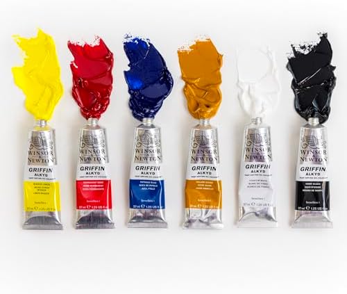 Winsor & Newton Griffin Alkyd Fast Drying Oil Paint, Beginners Set, 6 x 37ml Tubes