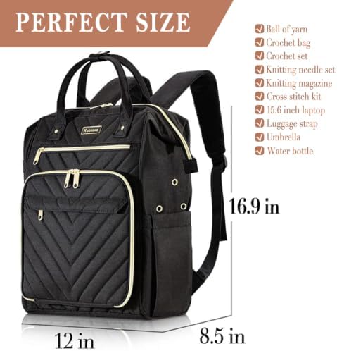 Kuosdaz Knitting Bag Backpack, Yarn Organizer, Quilted Backpack for Women
