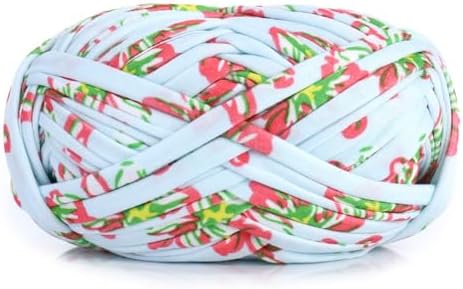 iSuperb 1 Pack Knitting Yarn Colorful Cloth T-Shirt Yarn Fabric Crochet Cloth for DIY Knitted Art Basket Bag - 100g