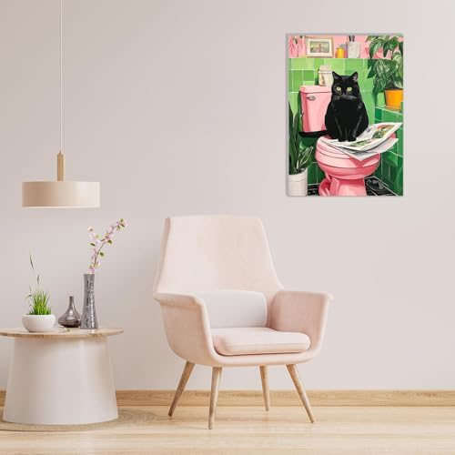 MAXBYE Paint By Numbers Kit for Adults with Frame and Wooden Easel, Black Cat Acrylic Simple Oil Painting Kits for Beginners, Gift Home Wall Garden Decor Any Festival 10×14 in