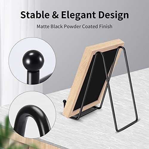 Kruodop 3 Pack 10 Inch Plate Stands for Display, Plate Holder Display Stand, Picture Frame Stand Black Metal Frame Holder Stands for Book,Small Easel,Decorative Plate,Photo and Platter,Tabletop Art