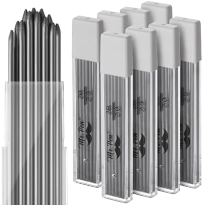 Mr. Pen- 2.0 mm Lead Refills, 96 Pack (12 per Tube), HB Black Graphite