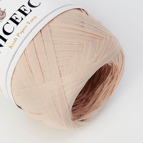 NICEEC 3 Skeins Kraft Paper Yarn 474yds/5.3oz - Pink Series