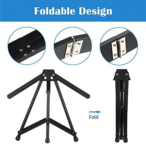 Falling in Art 1 Pack 15" to 21" Tabletop Easel for Painting & Display | Black Aluminum Tripod with Rubber Feet, Holds Canvas, Paintings, Books, Photos, Signs