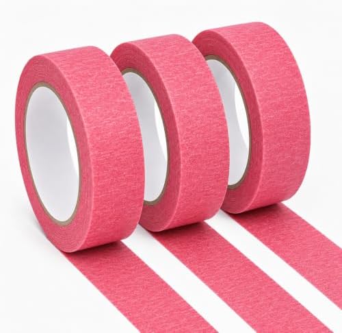 Pink Painters Tape 1 Inch Wide, 25 Yards x 3 Rolls Pink Masking Tape