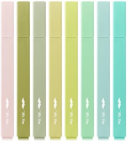 Mr. Pen- Aesthetic Highlighters No Bleed, 8 Pack, Assorted Colors | Chisel Tip, Cute Highlighters Assorted Colors for Journaling, Highlighting, Underlining, Fast Dry, Back to School Supplies