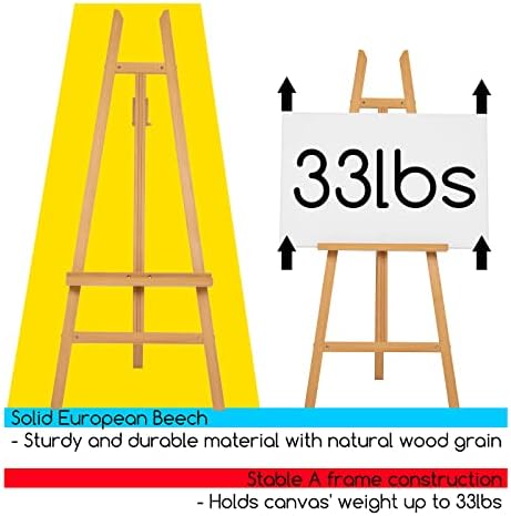 MEEDEN Art Easel Stand for Display - Adjustable Beech Wood Floor Easels for Painting, Holding Canvas up to 90", Ideal for Artist, Adults Painting Canvas, Drawing, Signs - Large