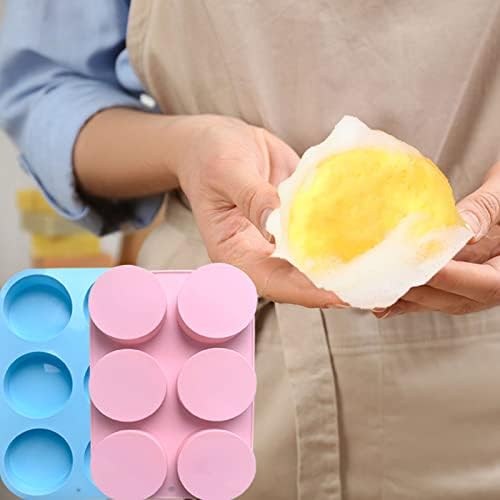 Round Soap Molds for Soap Making,4oz Large Silicone Soap Mold | 2pcs 4oz Large Size 6 Cylinder Silicone Molds for Loofah Soap,Bath Bombs,Shower Steamer, Lotion Bars
