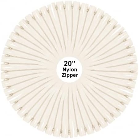 Mandala Crafts 60 PCs Cream Closed-End 20 Inches Nylon Zippers for Sewing
