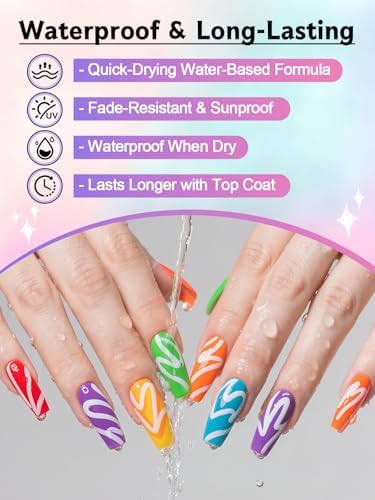 Kalolary 1PCS White Nail Art Pens 0.7mm Nail Polish Pens Quick Dry