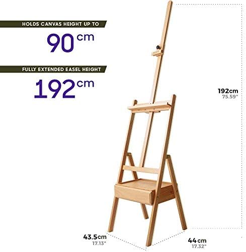 Mont Marte Signature Box Floor Easel, Beech Wood 43.5 x 44 x 150 cm (LxWxH), 17.13 x 17.32 x 59.1"