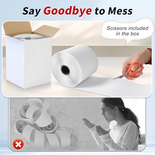 4 Inch x 20Ft Hook and Loop Strips with Adhesive, Double Sided Self Adhesive, Nylon Self Tape for Home Office School and Crafting