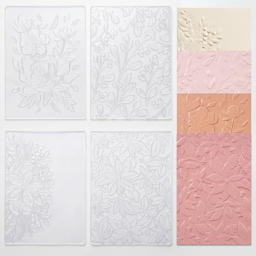 4 Pcs Geiseralie Embossing Folders for Card Making,Stylish Style
