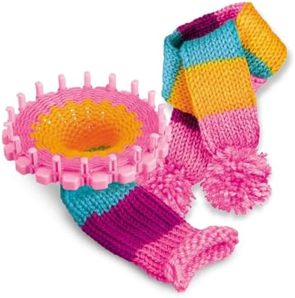 4M Knitting & Crochet Kit for Kids Ages 8-12 – Learn to Knit with French Knitting Reel, Crochet Hooks, Yarn, Scarf & Handbag Projects, Beginner Craft Set for Girls and Boys, STEM Arts & Crafts Gift