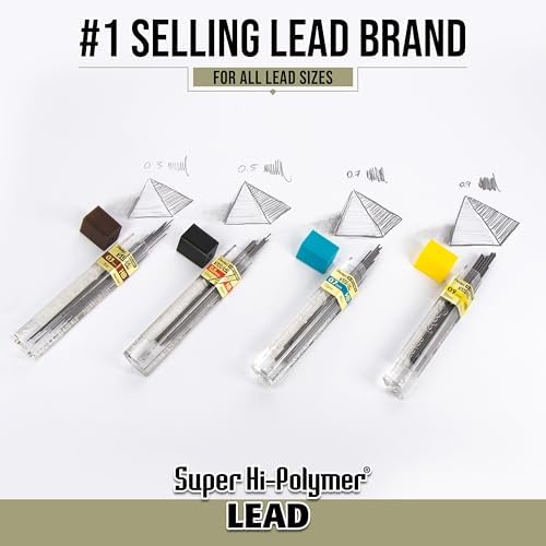Pentel Super Hi-Polymer Lead Refills, 0.7 mm, 2H, 72 Pieces (12 pcs per tube, 6 tubes)