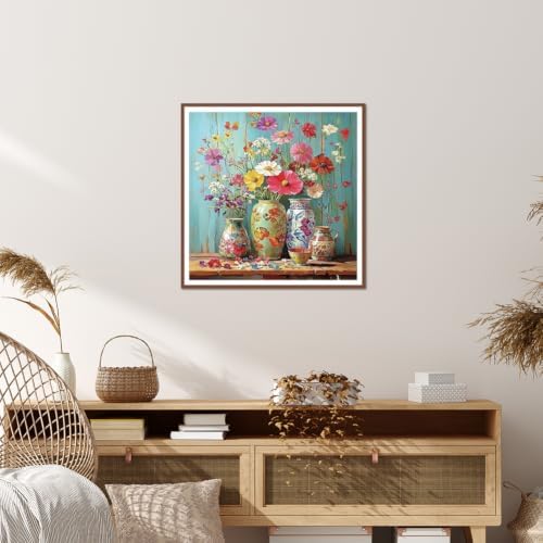 KUKUDEM Flowers Diamond Painting Kit for Adults, Diamond Art Kits12×12In