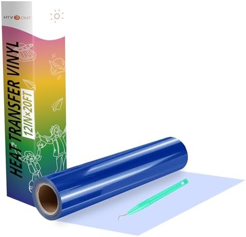 HTVRONT Heat Transfer Vinyl Royal Blue HTV Rolls, 12" x 20ft