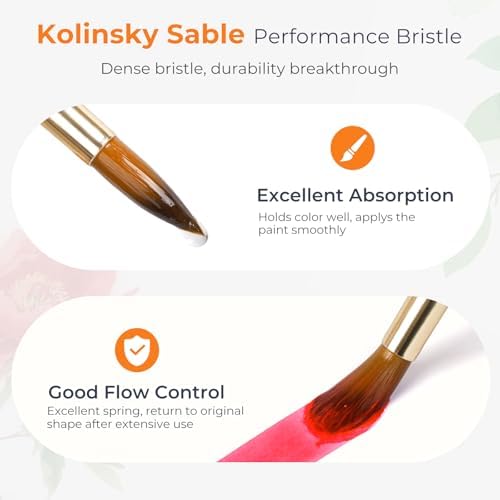 Nicpro 6Pcs Travel Watercolor Brushes Set, Professional Paint Brush
