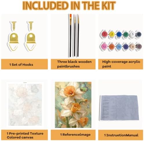 Pxzcrypha Flowers Paint by Numbers Kit for Adults-Butterfly 16x20inch