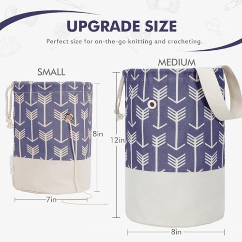 TOGETRUE Yarn Bag, Knitting Crochet Bag, Portable Yarn Storage Bags Organizer for Crocheting Project, Store Skein Ball, Short Knitting Needle (Medium,Purple)