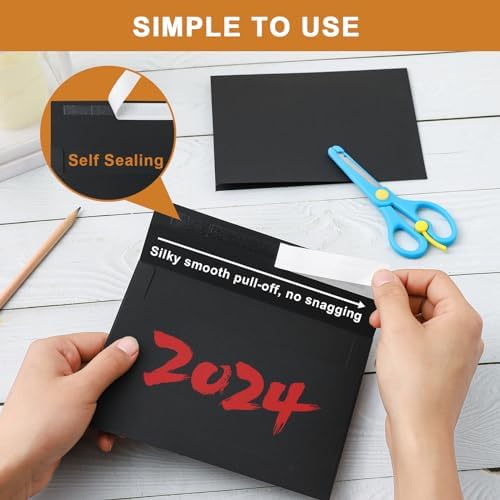 Silunkia 100 Packs Black Blank Greeting Cards and Envelopes 4.25 x 5.5