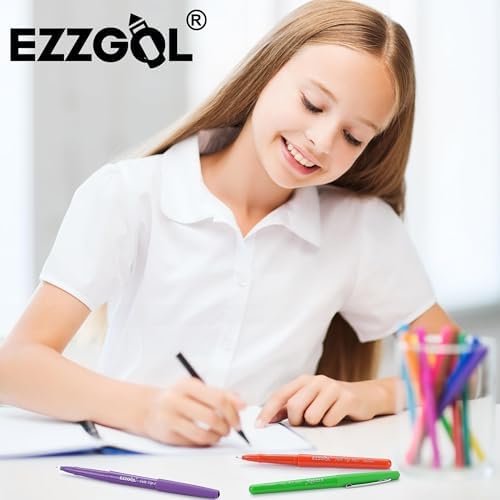 Ezzgol Felt Tip Pens, 30 Pack, 30 Colors, Fine Point