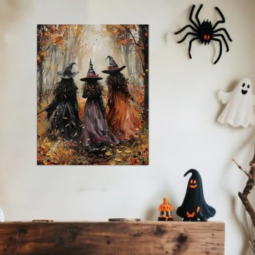 ICYANART Halloween Paint by Numbers Kit for Adults, Witch Number Painting