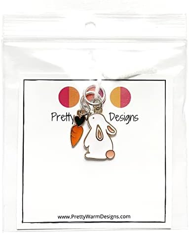 Bunny & Carrot Stitch Markers for Knitting, Snag-Free
