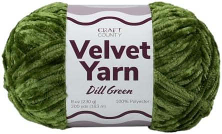 Craft County Bulky 5 Velvet Yarn – Super Soft Polyester Yarn for Blankets, Home Décor, and More!