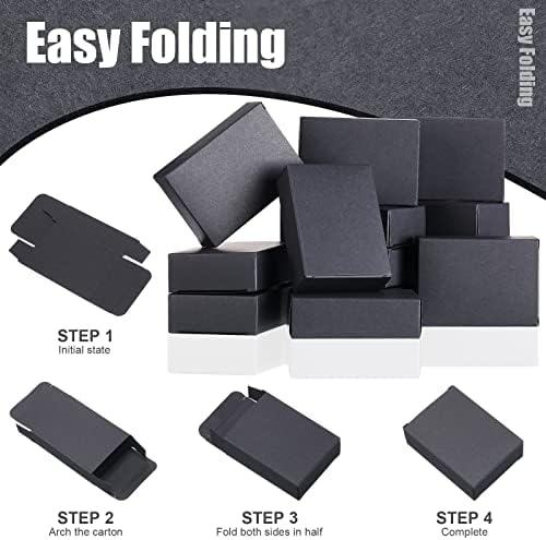 Gersoniel Kraft Soap Boxes Soap Making Kit, 50 Pcs, Black