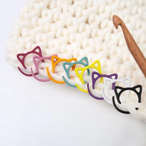 Cat Stitch Markers for Crocheting,Crochet Stitch Markers Cat Metal Stitch Markers Multicolor Knitting Stitch Markers Crochet Markers Ring