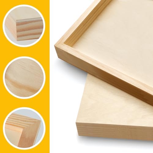Falling in Art 2 Pack 5x5'' Unfinished Gallery Birch Wood Canvas Panels | 1 1/2" Deep Art Cradle Boards for Acrylic Painting, Pouring, Burning,Epoxy Resin, Laser Engraving Cutting
