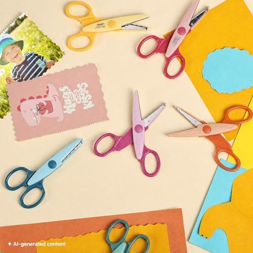Mr. Pen- Craft Scissors Decorative Edge, 6 Pack, Sunny Meadows | Zig Zag Scissors for Crafting, Scrapbooking, Fancy, Pattern, Design