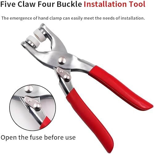 100 Sets Abruga Metal Snaps Buttons, Five Claw Buckle Installation Plier Tool Set, Snap Fastener Plier Tool, Metal Prong Snaps Buttons for Clothing Leather Crafting Sewing