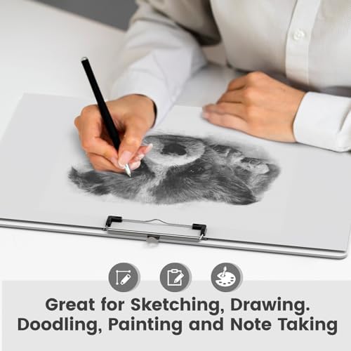 Extra Large 11x17 Clipboards, Plastic White Drawing Boards, Horizontal Clip Board, Landscape Layout. Suitable for Watercolor, Sketching, Painting. Art & Drafting Supply(Pack of 6)