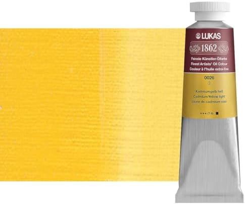Lukas 1862 Professional German Oil Paint, Cadmium Yellow Light 37 mL - w/Beeswax & Non-Yellowing Sunflower Oil, Short Drying Time, Smooth, Outstanding Lightfastness