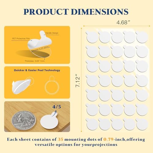 Vimiroo Double Sided Sticky Tack – 490pcs Easy to Peel Sticky Dot,Clear Removable Balloon Glue Poster Dots for Crafts, Posters, Balloons, and DIY Projects