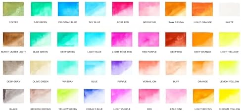 Artist's Loft 36 Color Watercolor Pan Set with Natural Hair Brush Necessities - Watercolor Set for Students, Teachers, Artists - 1 Pack
