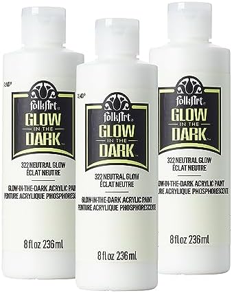 FolkArt 322E Glow in the Dark Paint, 8 oz, Neutral- (Pack of 3)