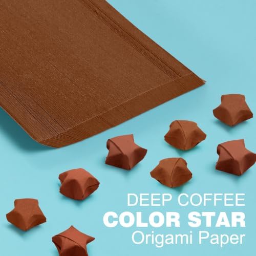 FoDau770 Solid Color Star Paper Strips - 360 Sheet, Dark Brown