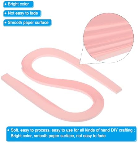 PATIKIL 240pcs Quilling Strips Paper 1/8"(3mm) 21"(54cm) Origami Paper Quilling Strip for Art DIY Hand Craft Christmas, Light Pink