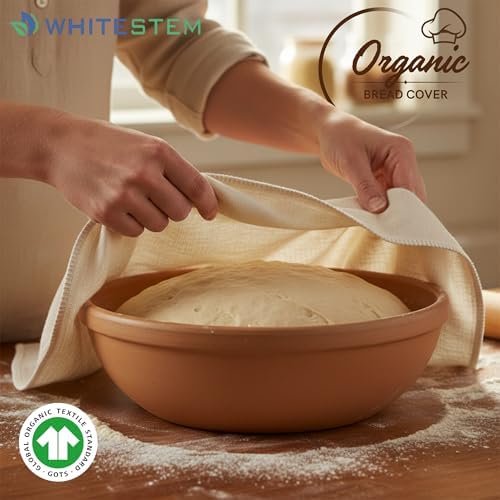 Flour Sack Towels for Bread Dough Proofing – Unbleached, Thick Organic Cotton Baking Cloth for Baguettes, Ciabatta, Pastry – Reusable, 28"x28", 6-Pack