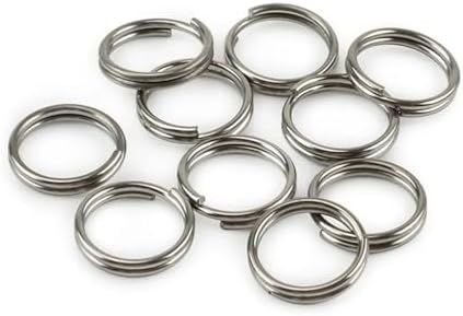 10Pcs Titanium Alloy Split Key Rings, Mini Keyrings Keychain, Sliver 12mm