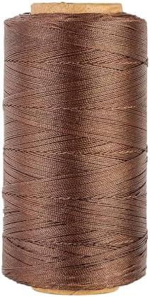 Thin Wax Polyester Thread, 0.45mm, 547 Yards, 3 Ply Round Waxed Cord Strings for Sewing, Beading, Binding, Micro Braiding, Fine Leather Craft and Micro Macrame Jewelry - Deep Coffee