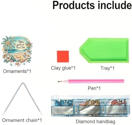 AIBOERL Beach Diamond Art Kits for Adults, Acrylic Hanging Suncatcher